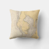 タンパ航海のベイフロリダのアンティーク図 クッション (裏面)