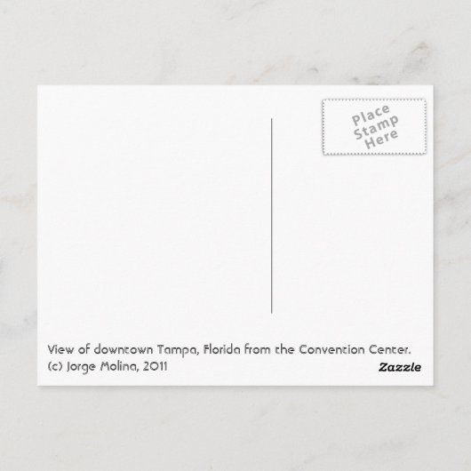 タンパ(アメリカの次素晴らし都) ポストカード (裏面)
