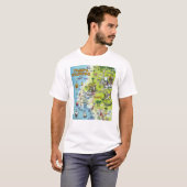 タンパ・フロリダのマンガの地図 Tシャツ (正面フル)