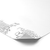 タンパ、フロリダ州 (白地に黒) ポスター (角)