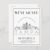 タンパ、フロリダ 現代デコ | 住所変更 案内ポストカード (正面/裏面)
