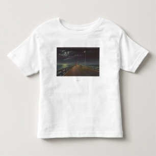 タンパ、フロリダ- Gandy橋の月明りの眺め トドラーTシャツ
