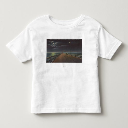 タンパ、フロリダ- Gandy橋の月明りの眺め トドラーTシャツ (正面)