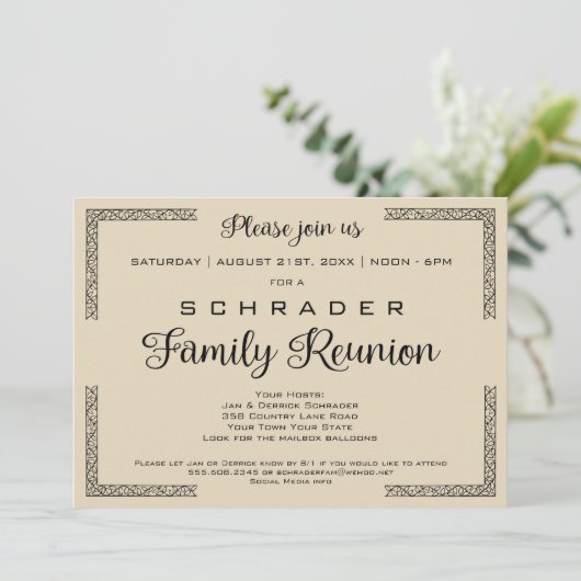 タンビーゲまたは任意のカラーファミリー懇親会招待状 招待状 (スタンド正面)