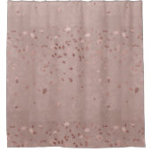 タンピンクのブラウンの光沢がある金ゴールドのエレガントな任意葉 シャワーカーテン (正面)