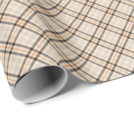 タンファームハウスプレイドクリスマスパターン ラッピングペーパー (ロールコーナー)