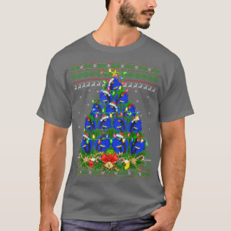 タンフィッシュクリスマス照明ツリーサンタタン醜いクリス Tシャツ