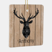 タンフェイクな木の格子縞の大金のシカの頭部 セラミックオーナメント (右)