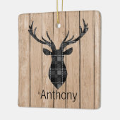 タンフェイクな木の格子縞の大金のシカの頭部 セラミックオーナメント (左)