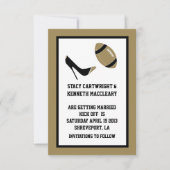 タンフットボール結婚式の日付発表を保存 招待状 (正面)