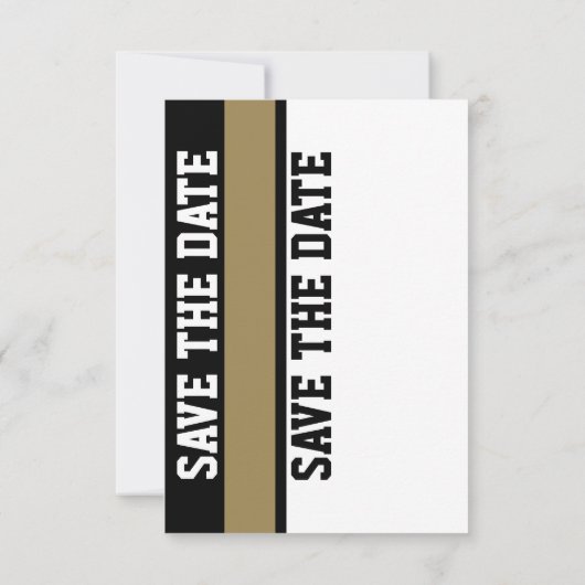 タンフットボール結婚式の日付発表を保存 招待状 (裏面)