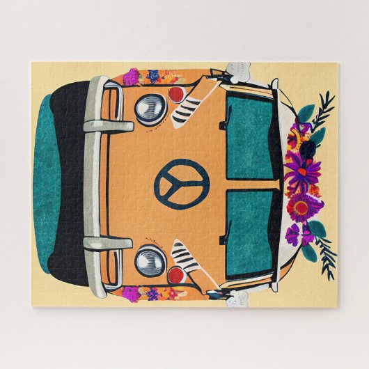 タンフローラレトロヒッパイヴァンアートヴィンテージ ジグソーパズル (横)