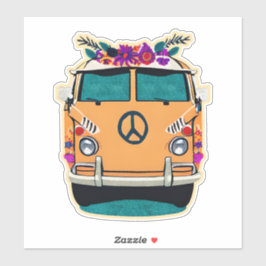 タンフローラレトロヒッピー・ヴァンヴィンテージカラーズアート シール