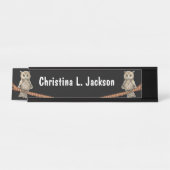 タンフールかわいらし顔オンブランズブルーネックレス デスクネームプレート (正面)