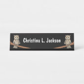 タンフールかわいらし顔オンブランズブルーネックレス デスクネームプレート (正面)