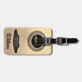 タンブラウンアコースティックギター楽器名 ラゲッジタグ (正面横)