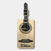 タンブラウンアコースティックギター楽器名 ラゲッジタグ (正面縦)