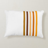 タンブラウンオレンジ垂直ストライプ文字モノグラム アクセントクッション (裏面)