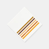 タンブラウンオレンジ垂直ストライプ文字モノグラム スタンダードカクテルナプキン (角)