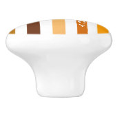 タンブラウンオレンジ垂直ストライプ文字モノグラム セラミックノブ (側面)