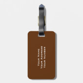タンブラウンオレンジ垂直ストライプ文字モノグラム ラゲッジタグ (裏面縦)