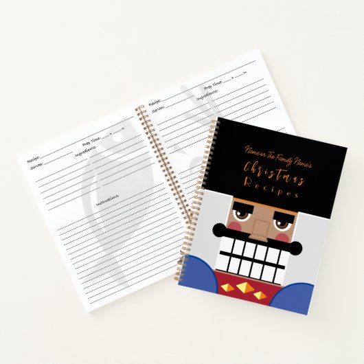 タンブラウンナツクラッカークリスマスレシピクックブック ノートブック (内部)