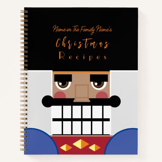 タンブラウンナツクラッカークリスマスレシピクックブック ノートブック (正面)