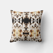 タンブラウン白黒地中海のモザイクタイル クッション (裏面)