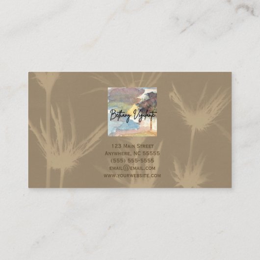 タンブラウン花の名刺 名刺 (裏面)