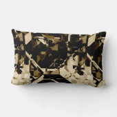 タンブラックとベージュの抽象芸術幾何学的パターン ランバークッション (裏面)