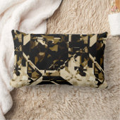 タンブラックとベージュの抽象芸術幾何学的パターン ランバークッション (ブランケット)