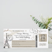 タンブラックパリエッフェルタワー | スウィート16誕生日 招待状 (スタンド正面)