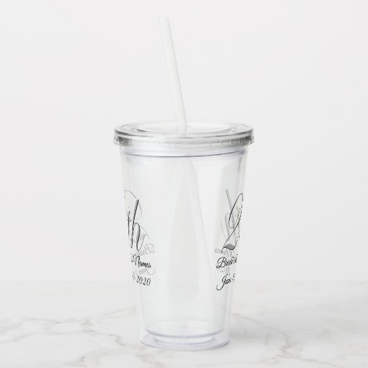 タンブラパーソナライズされたー – 25結婚周年 アクリルタンブラー (左)