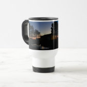 タンブラーと松と夕日の写真 トラベルマグ (正面左)