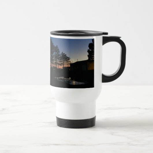 タンブラーと松と夕日の写真 トラベルマグ (右)