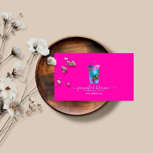 タンブラーのオンネオンピンクのマグメーカー 名刺