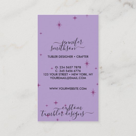 タンブラーケア 紫 名刺 (裏面)