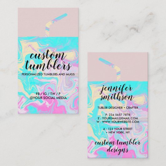 タンブラータンブラーショップエレガントマーブル 名刺 (正面/裏面)