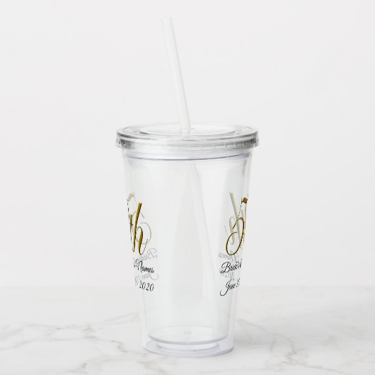 タンブラーパーソナライズされた- 50結婚周年 アクリルタンブラー (左)