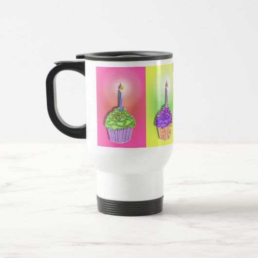 タンブラー-誕生日のカップケーキ トラベルマグ (左)