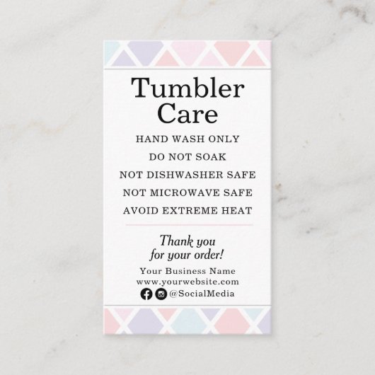 タンブラ気にーの指示パステルモダンダイヤモンド 名刺 (正面)