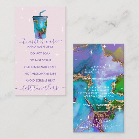 タンブラ気にービニルタンブラー転写デカールプリント 名刺 (正面/裏面)