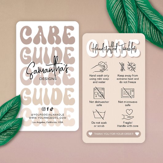 タンブラ気にー指示ガイドトレンディーレトロベージュ 名刺