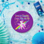 タンブリングクイーンギムナストガール紙プレート ペーパープレート (パーティー)