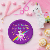 タンブリングクイーンギムナストガール紙プレート ペーパープレート (パーティー)