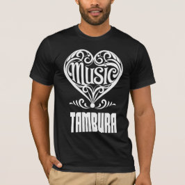 タンブーラ愛好家のための優雅なスクロールハート Tシャツ