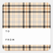 タンプレイドパターンホリデーギフトラベル スクエアシール (正面)