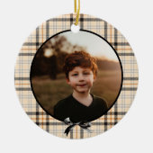 タンプレイドパターンホリデーフォト セラミックオーナメント (正面)