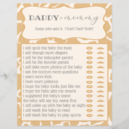 タンベビーキリン赤ちゃんシャワーゲーム誰が言った