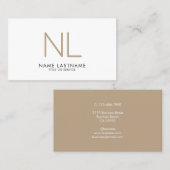 タンベモダンージュモノグラムホワイトミニマリスタイリッシュスト 名刺 (正面/裏面)